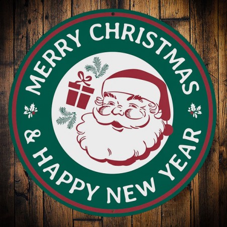 MERRY CHRISTMAS & HAPPY NEW YEAR Metal Sign - made in USA