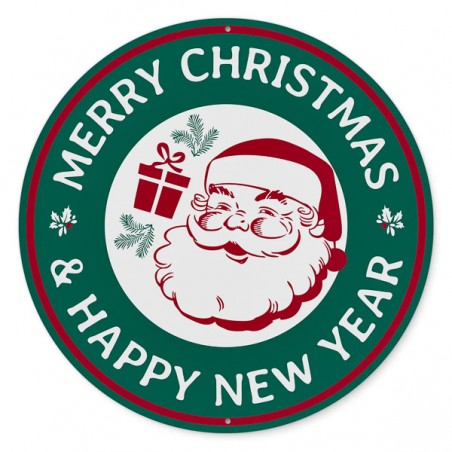 MERRY CHRISTMAS & HAPPY NEW YEAR Metal Sign - made in USA