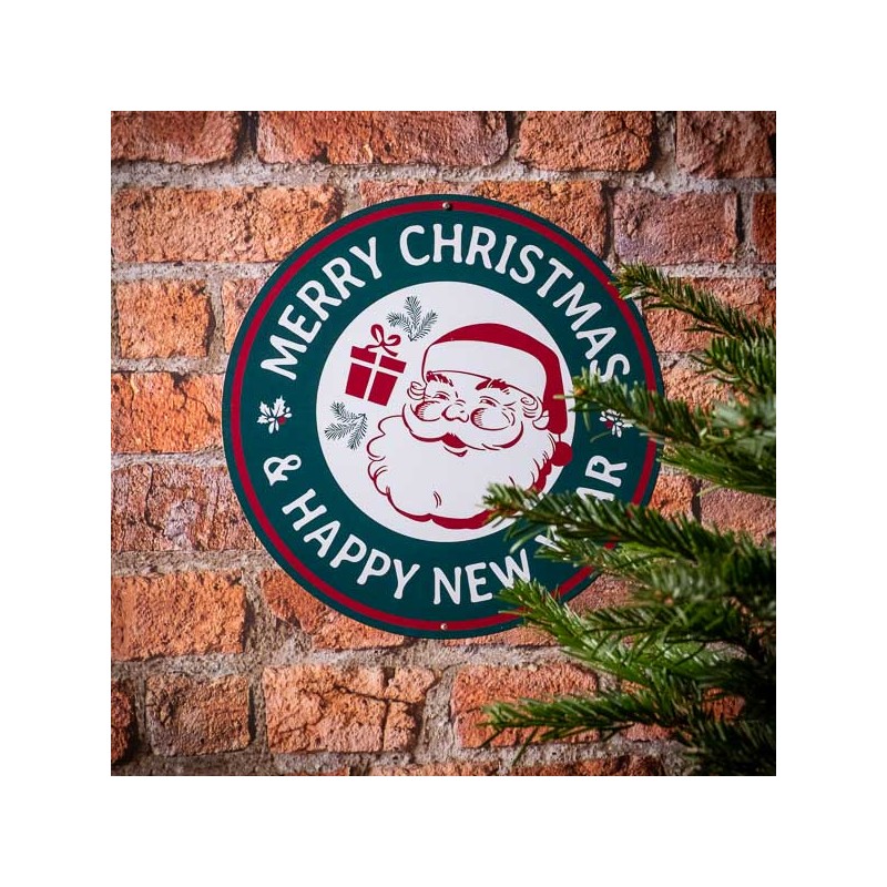 MERRY CHRISTMAS & HAPPY NEW YEAR Metal Sign - made in USA