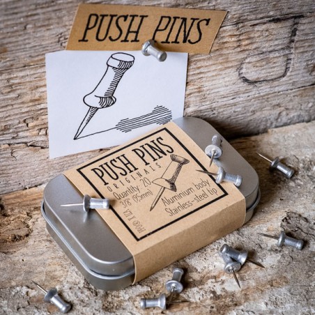ALUMINIUM PUSH PINS - BOX OF 20