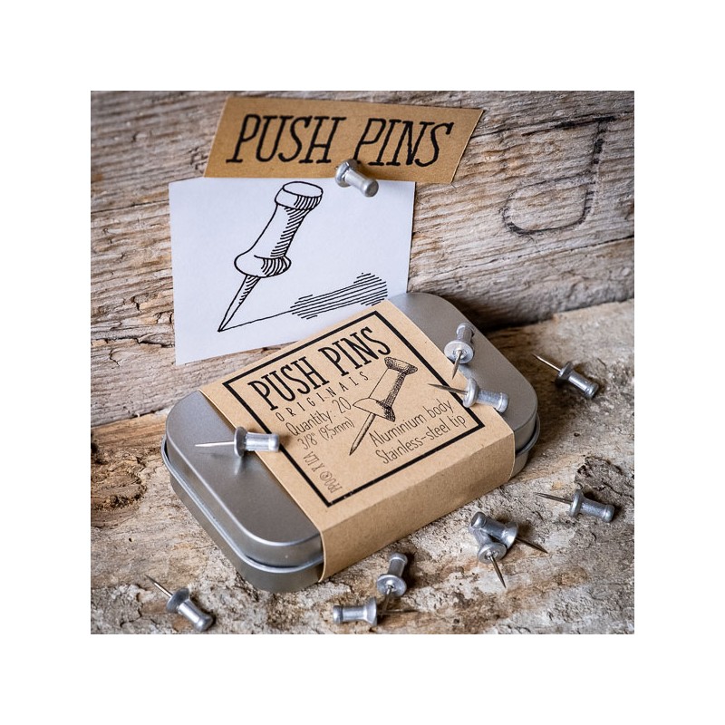 PUSH PINS EN ALUMINIUM Boîte de 20
