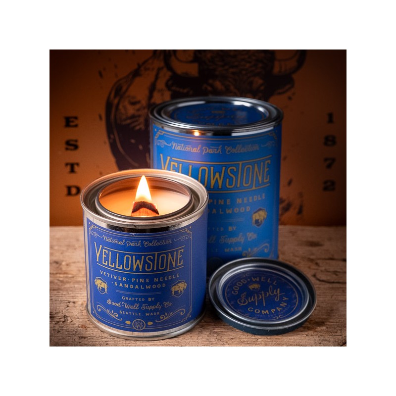 Bougie parfumée en boîte métal 8oz – YELLOWSTONE