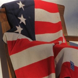 1776 FLAG WOOL THROW by FARIBAULT made in USA