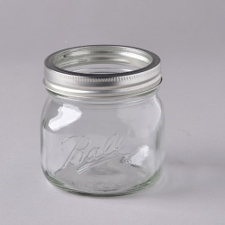 16 oz Clear Glass Jar with Silver Lid