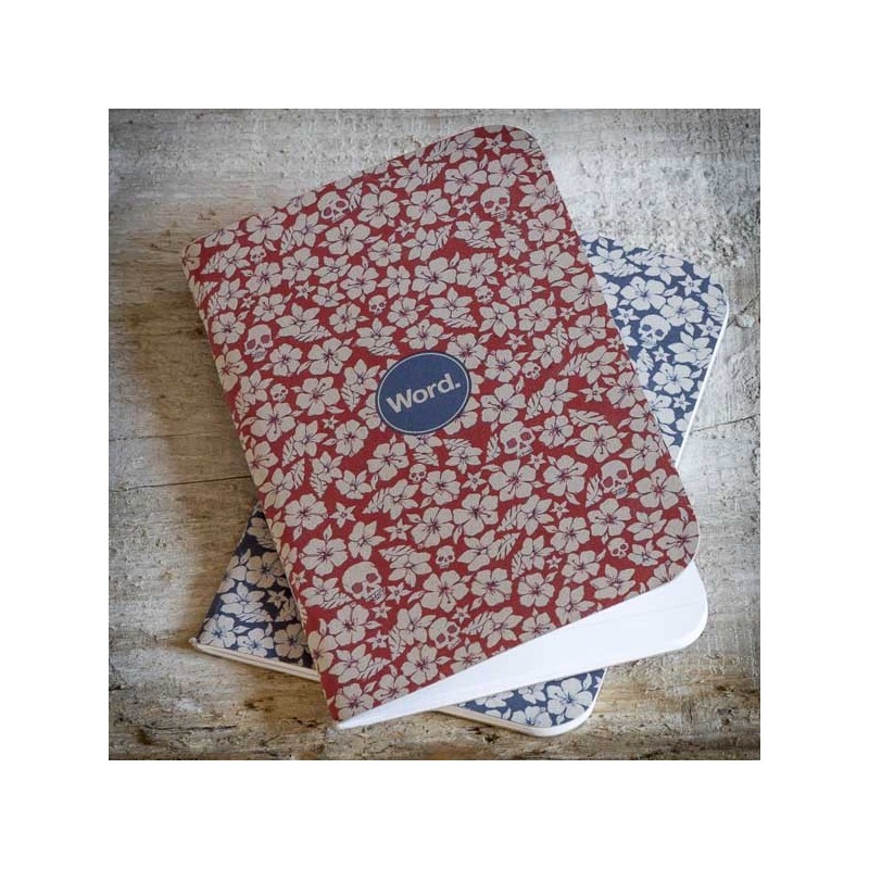 Red Floral and Skulls NOTEBOOK - 3 Pack