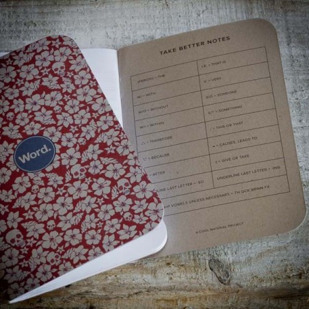 Blue Floral and Skulls NOTEBOOK - 3 Pack