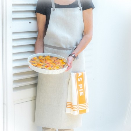 KITCHEN APRON - OATMEAL - made in USA