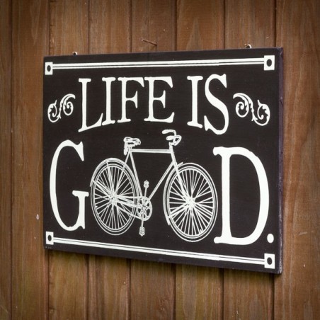 LIFE IS GOOD RETRO WOOD SIGN