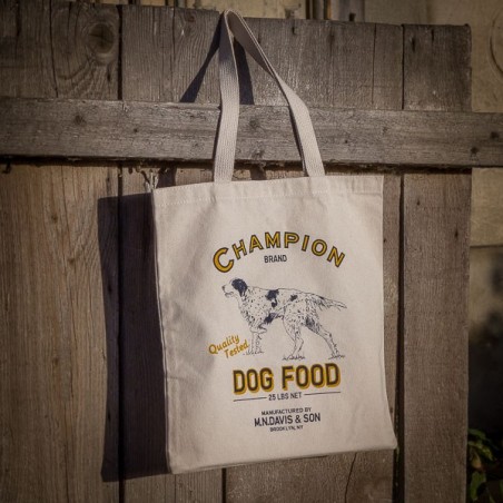 Sac  coton imprimé "Champions Dog food" made in USA