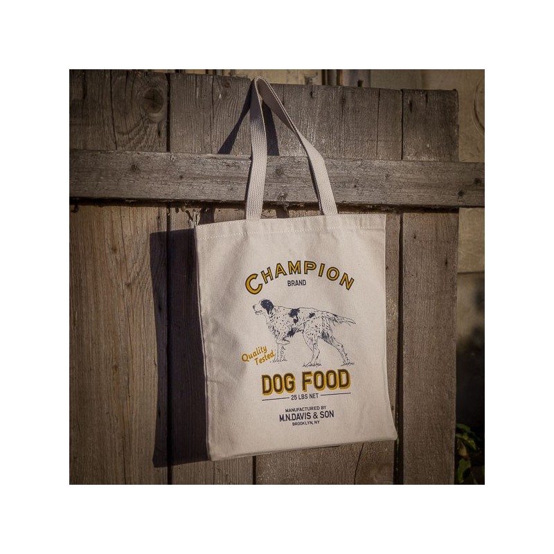 Sac  coton imprimé "Champions Dog food" made in USA