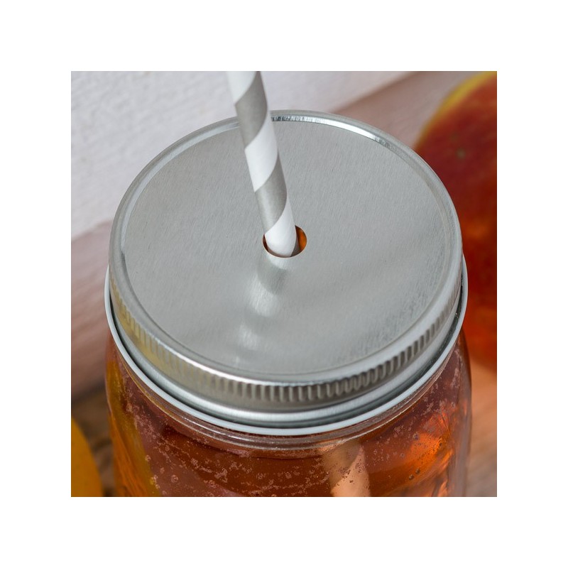 Straw Hole Tumbler Lids for Regular Mouth Mason Jars