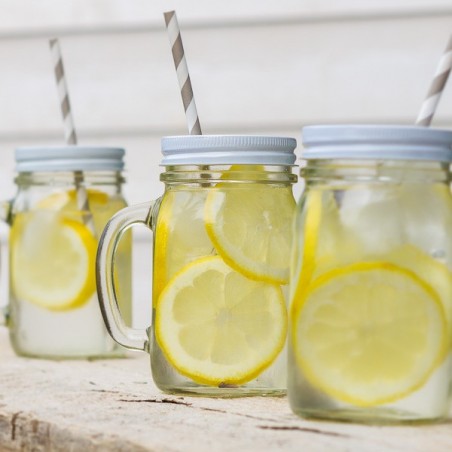 8 oz. Smooth Mason Jars with Pewter Lids - Nature's Garden Candles