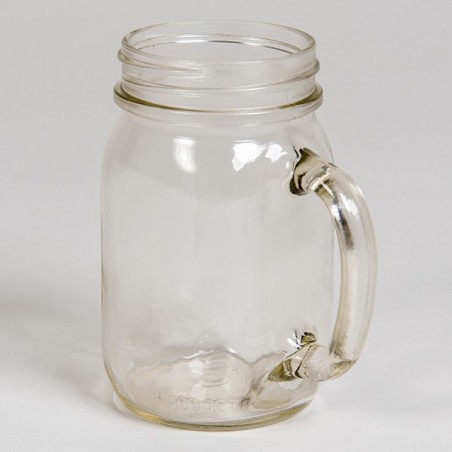 Embossed 16oz Square Mason Jar. Lids Separate