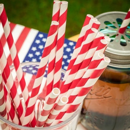 Printed paper drinking straw - made in USA