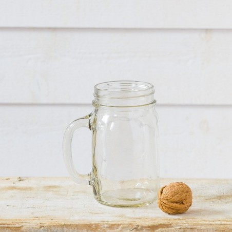 16 Oz Mason Jar Mugs with Handles Old Fashioned Glass Bottle Juice