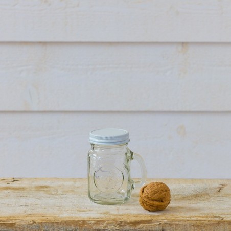 4oz S&P Handled Jar w/White METAL Cap