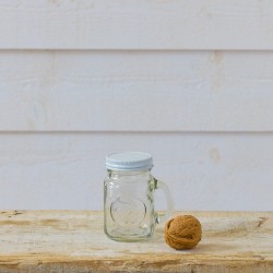 4oz S&P Handled Jar w/White METAL Cap