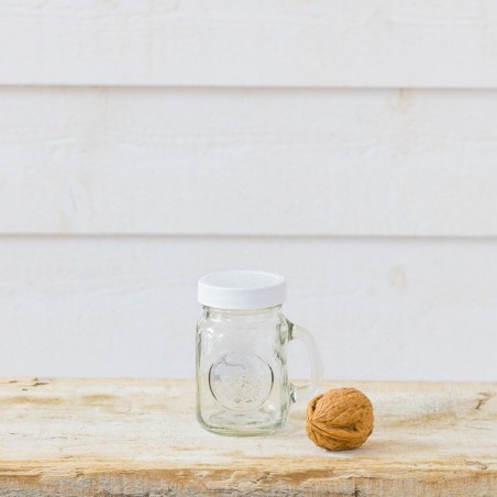 4oz S&P Handled Jar w/White Sifter Caps