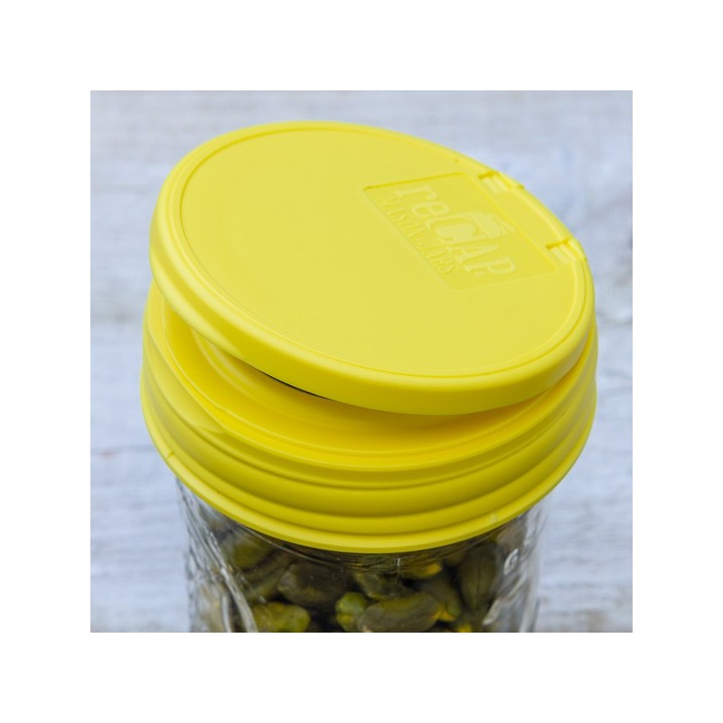 reCAP Mason Jars Flip Cap Regular YELLOW - Made in USA