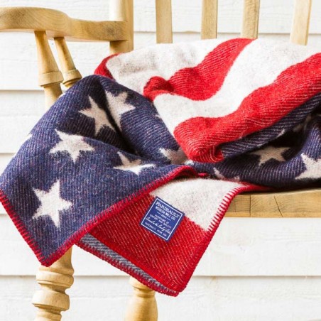 FLAG WOOL THROW by FARIBAULT made in USA