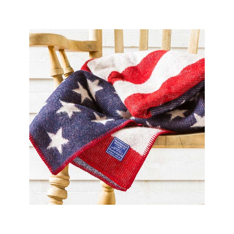 FLAG WOOL THROW by FARIBAULT made in USA