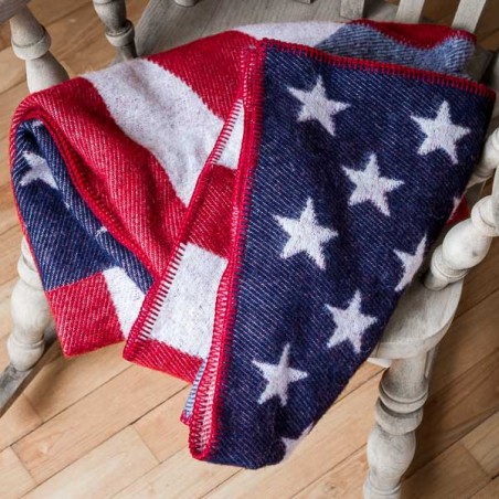FLAG WOOL THROW by FARIBAULT made in USA
