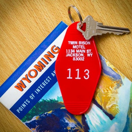 MOTEL Key tag  TWIN BISON MOTEL made in USA