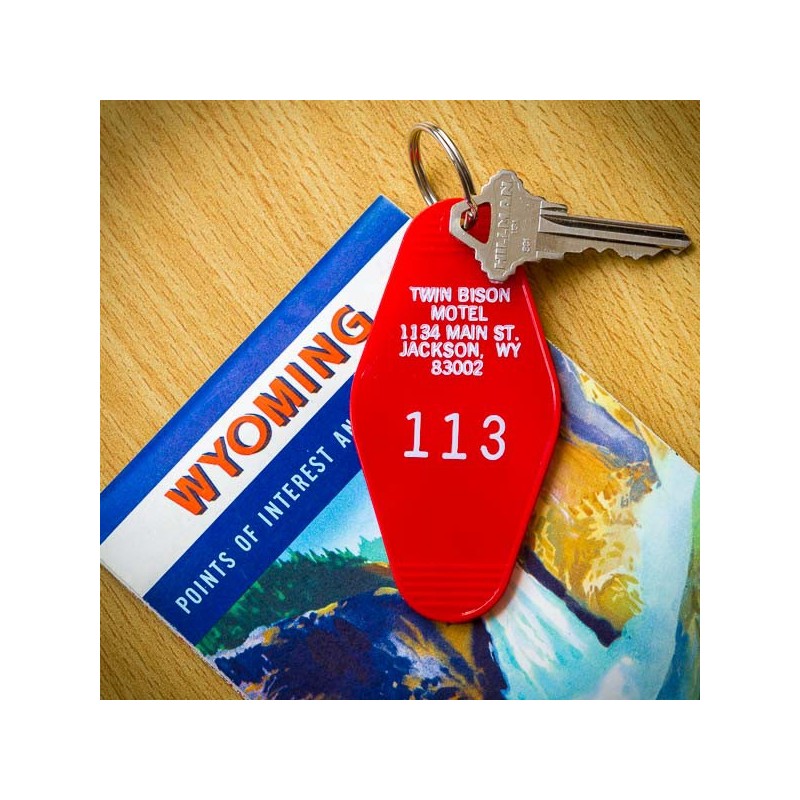 MOTEL Key tag  TWIN BISON MOTEL made in USA