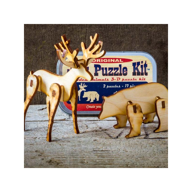 KIT 2 ANIMAUX EN BOIS made in USA