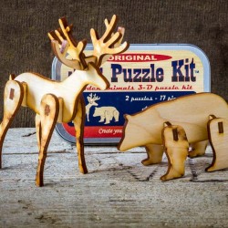 KIT 2 ANIMAUX EN BOIS made in USA