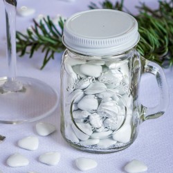 4oz Handled Jar w/White METAL Cap