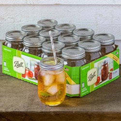 BALL - REGULAR MOUTH MASON JAR - (16 oz.) MADE IN USA