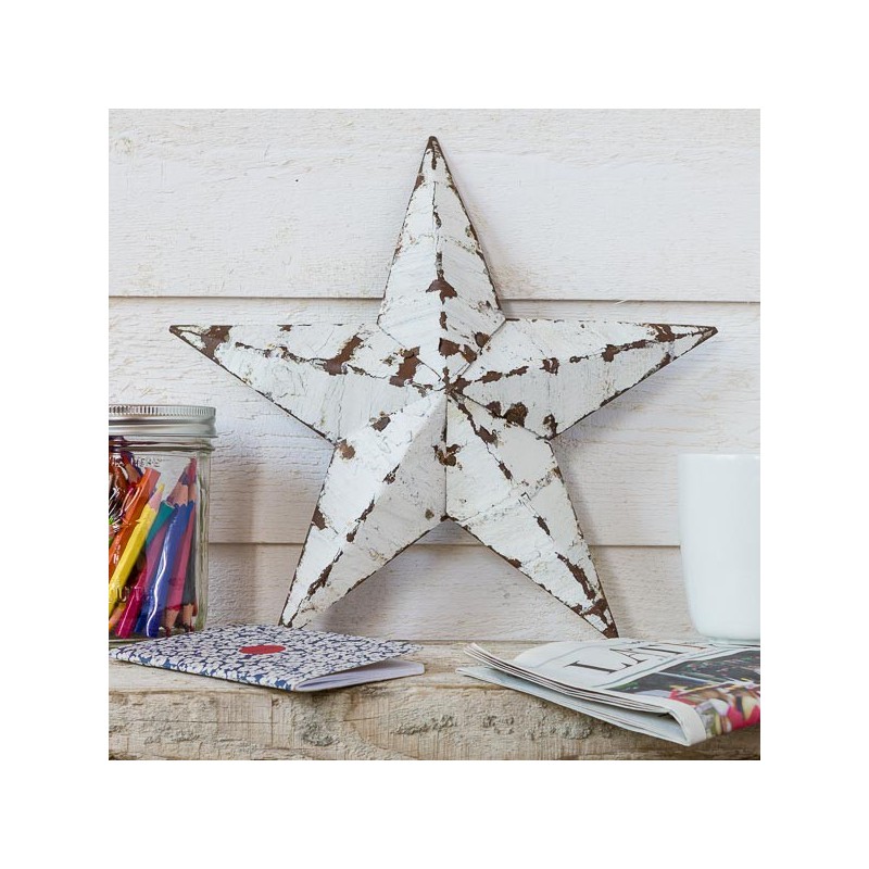 AMISH TIN BARN STAR WHITEmade in USA⎟ lecomptoiramericain