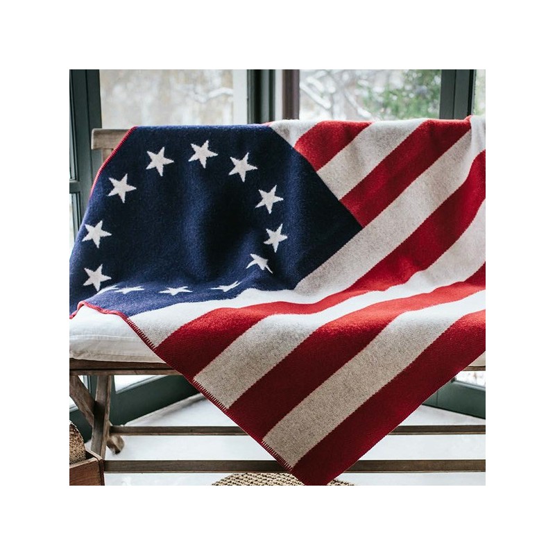 1776 FLAG WOOL THROW by FARIBAULT made in USA