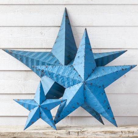 AMISH TIN BARN STAR 22" BLUE made in USA