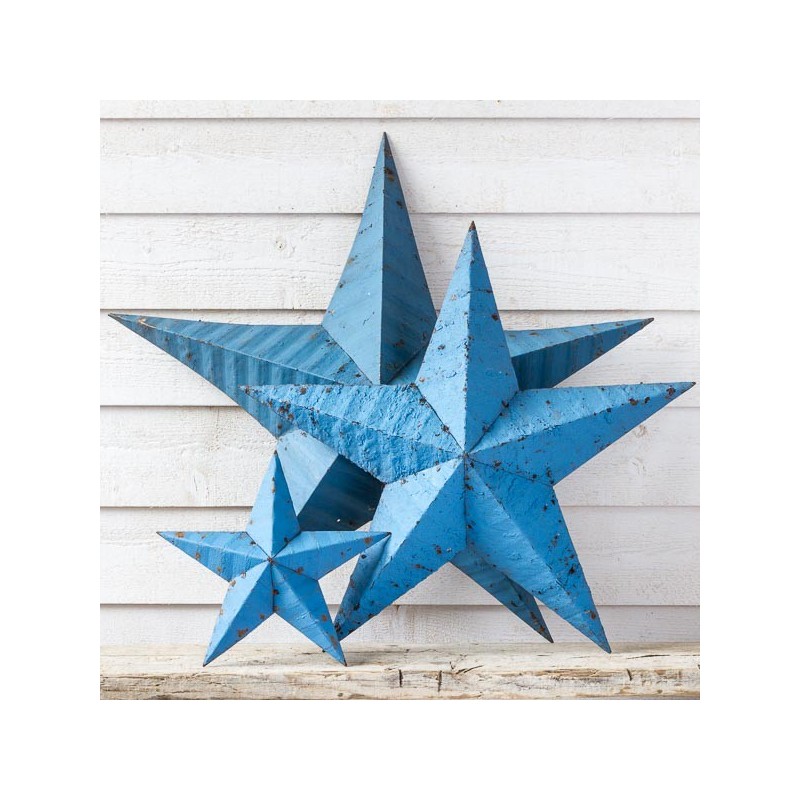 AMISH TIN BARN STAR 29" BLUE made in USA