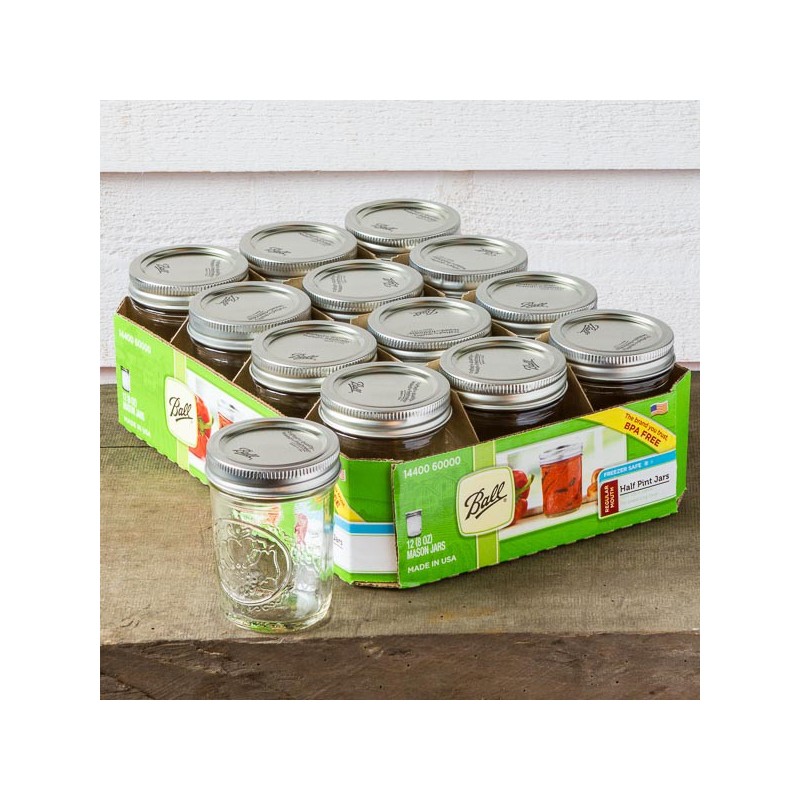 BALL - REGULAR MOUTH MASON JAR - (16 oz.) MADE IN USA