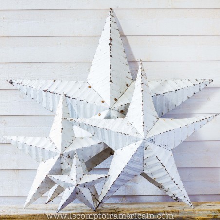 AMISH TIN BARN STAR 12'' WHITE made in USA