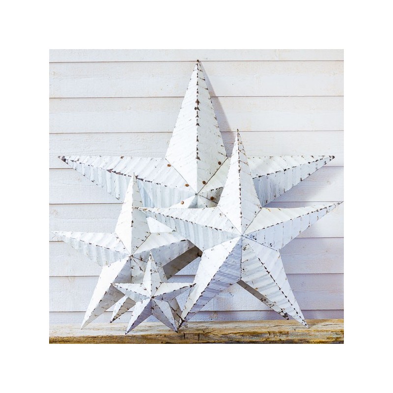 AMISH TIN BARN STAR 29'' WHITE made in USA