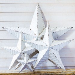 AMISH TIN BARN STAR 29'' WHITE made in USA