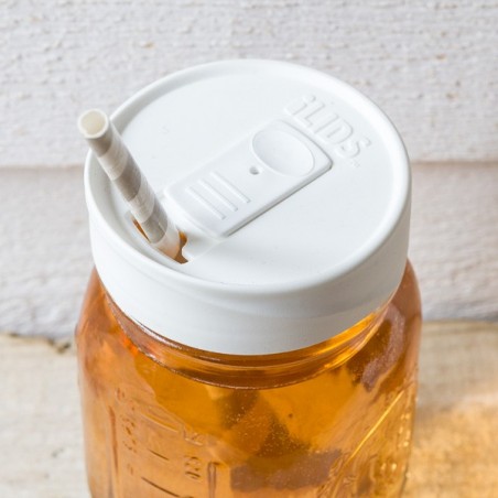 Mason Jar Drink Lid White - made in USA