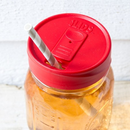 Mason Jar Drink Lid Red - made in USA