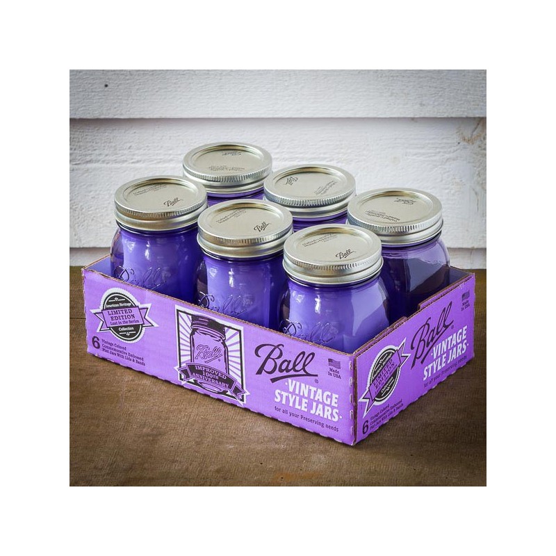 Purple Ball Mason Jar Improved 100th Anniversary Canning Pint Collectible 