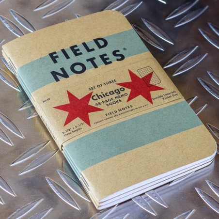 Pack 3 carnets FIELD NOTES Chicago - Made in USA