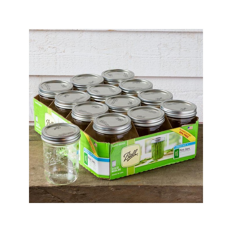 Bocal Mason Jar Wide Mouth  -  16 oz - made in USA