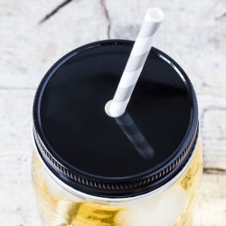 MASON JAR STRAW LID REGULAR - black  made in USA