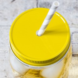 MASON JAR STRAW LID REGULAR - Yellow  made in USA