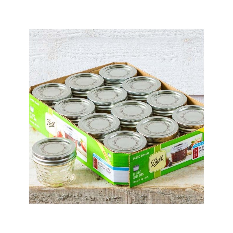 Pack 12 X 2.45€ Bocal Mason jar Regular Quilt 4oz made in USA