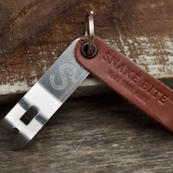 Snake Bite Keychain Bottle Opener - Brown Made in U.S.A