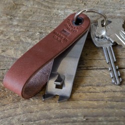 Snake Bite Keychain Bottle Opener - Brown Made in U.S.A